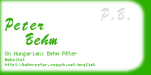 peter behm business card